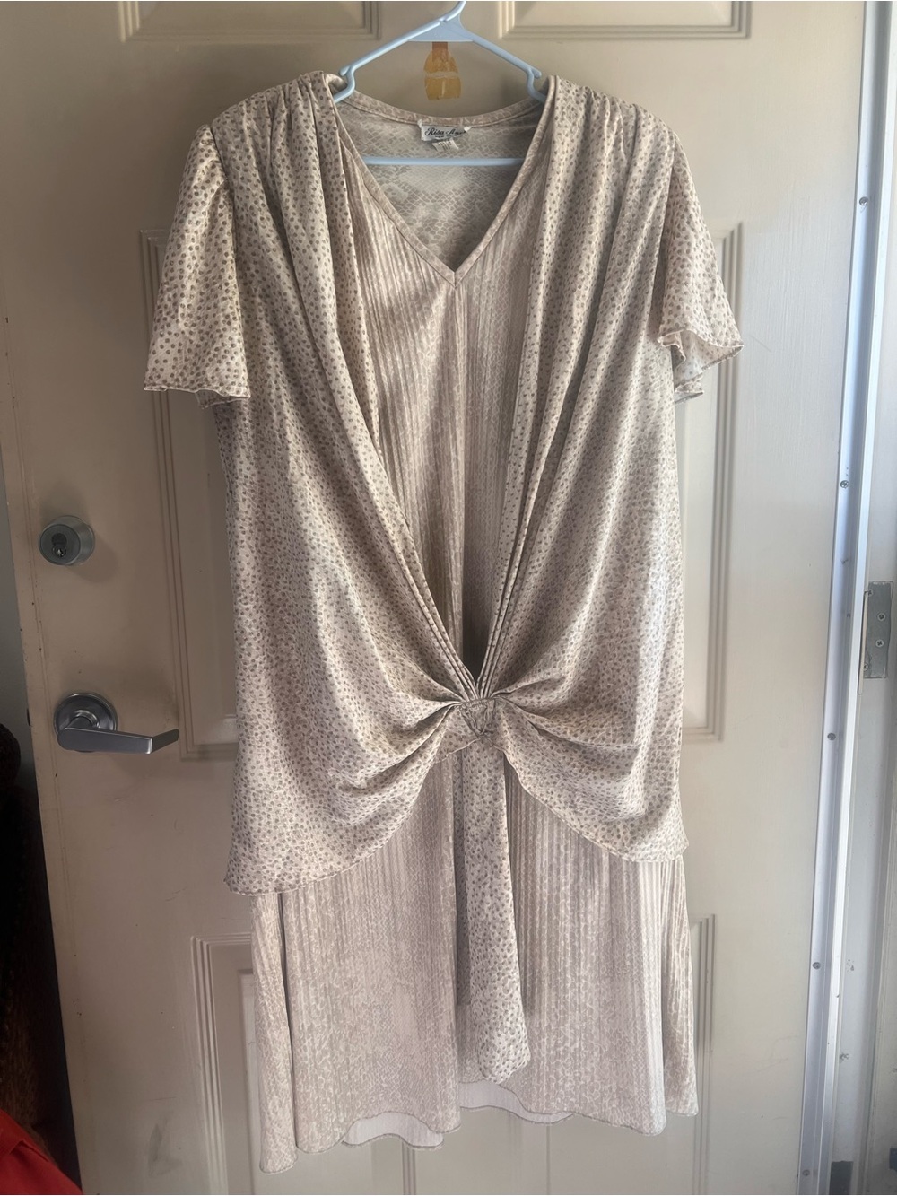 vintage draped twist-front midi dress